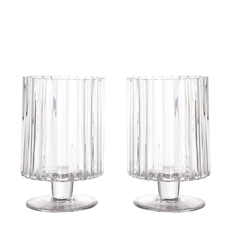 glass pedestal candle holders