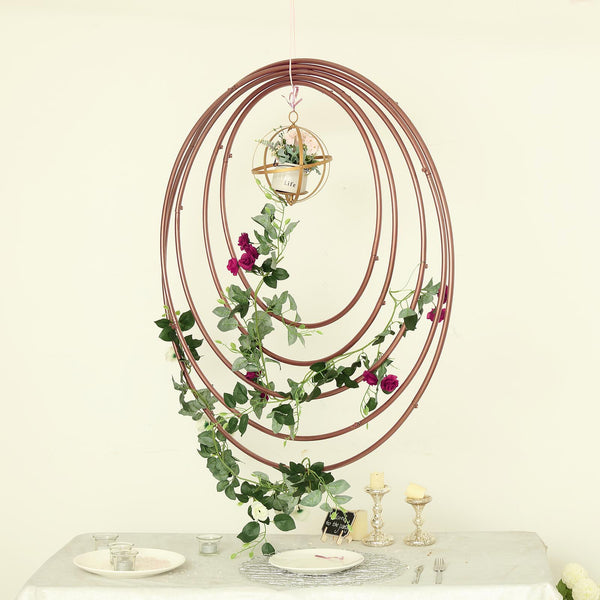 32" Rose Gold Heavy Duty Metal Floral Hoop Wreath Hanging Rings