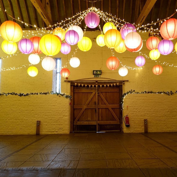 12 Pack | 16" Green Round Chinese Paper Lanterns