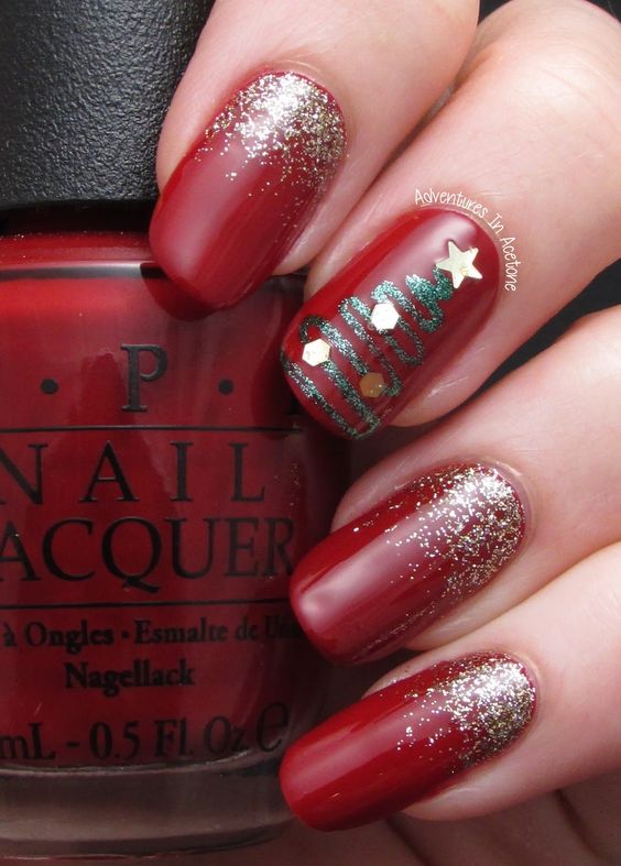 Hottest 50+ Christmas Nail Ideas for 2017-26