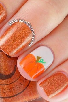 Pumpkin Nail Design-11