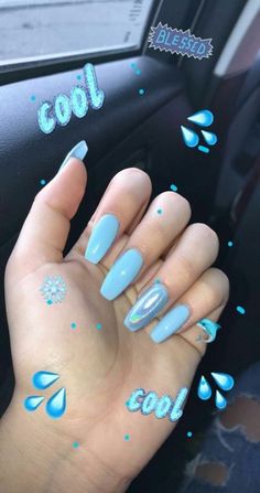 Blue Nail Polish Designs-3 Sky Blue nails