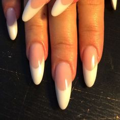 French Almond Nail Design