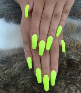 Summer bright yellow nail design