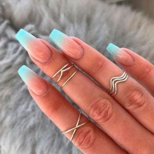 Turquoise French Nail Design