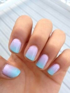 Blue pastel nail design