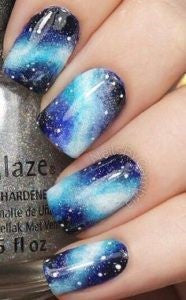 Galaxy Blue Nail Design