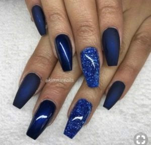 Glitter blue sequin nail design