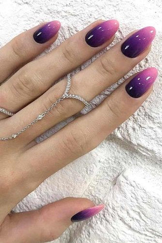 Purple mood ombre nail design