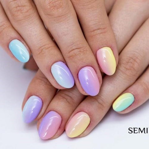 Colorful ombre nail design