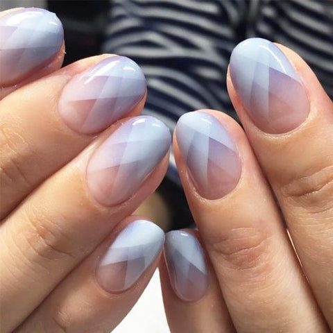White staggered ombre nail design