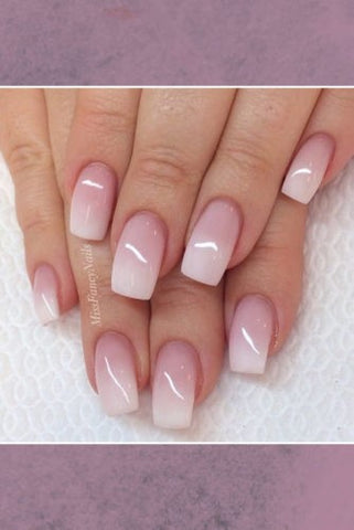 Cute transparent ombre nail design