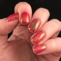 Red warm tone Christmas nails