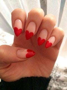 Red heart nails