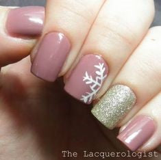 Golden christmas nails