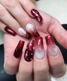 Winter Burgundy Nail Design