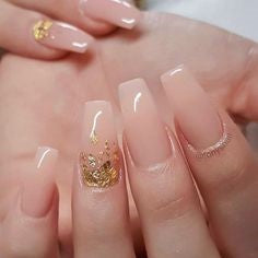 Nail Sequins Nude Nail Design