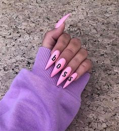 Letter Stiletto Nail Designs