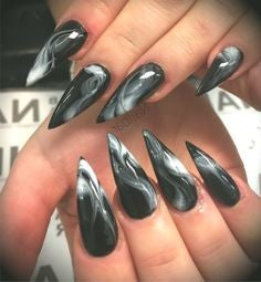 Marble Stiletto Nail Designs