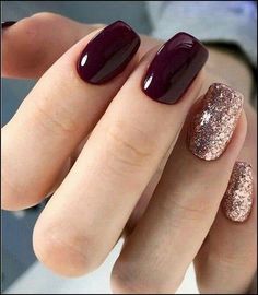 Burgundy Square Nail Design