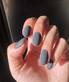 Gray Matte Nail Design