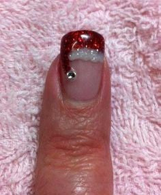 Santa’s hats Rhinestone Nail Art Ideas