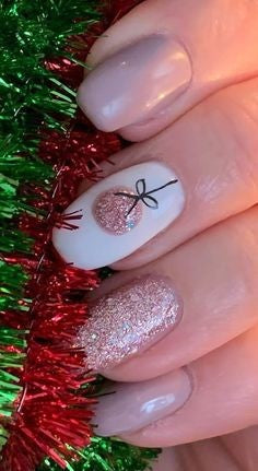 Pink Christmas Nail Design