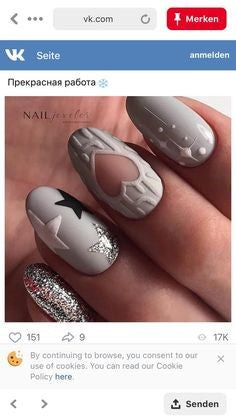 Hollow out Christmas Nail Design