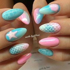 Cute Mermaid Nail Art Design
