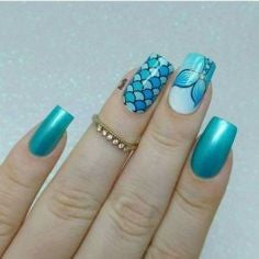 Mermaid Sticker Nail Art Design