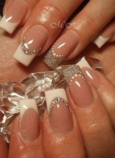 Rhinestone French Nail Design