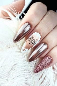 Glitter New Year Nail Design