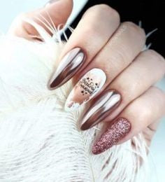 Coffin Metallic Nail Designs