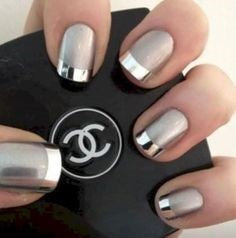 French Metallic Nail Designs