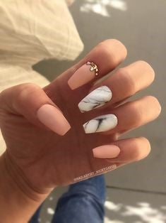 Matte Marble Nail Design