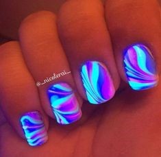 Luminous Marble Nail Design
