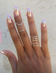 Golden Chrome Nails