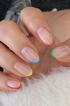 Colorful French Tip Nail Design