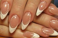 White Point French Tip Nail Design