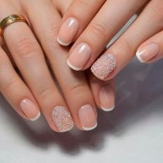 Glitter French Tip Nail Design