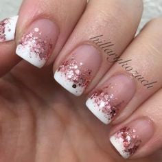 Sequins French Tip Nail Design