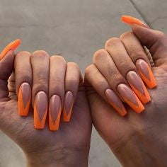 Orange French Tip Nail Design