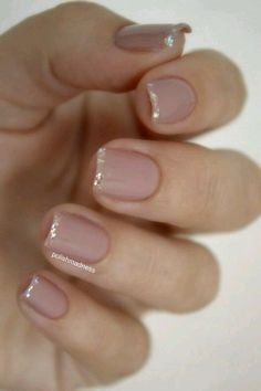 Silver French Tip Nail Design