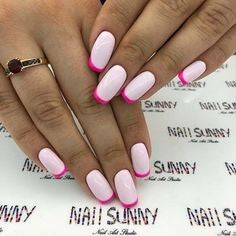 Pink French Tip Nail Design