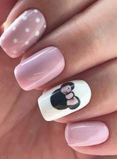 Disney Minnie Spring Nail Design