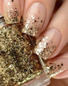 Holiday With Gold Nail Designs