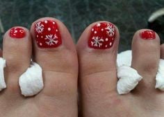 Snowflake Toe Nail Designs
