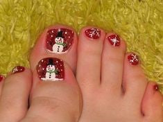 Snowman Toe Nail Designs