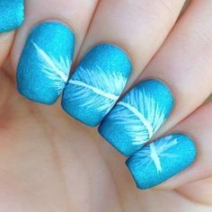 Simple Feather Nail Designs