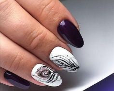 Stiletto Feather Nail Designs